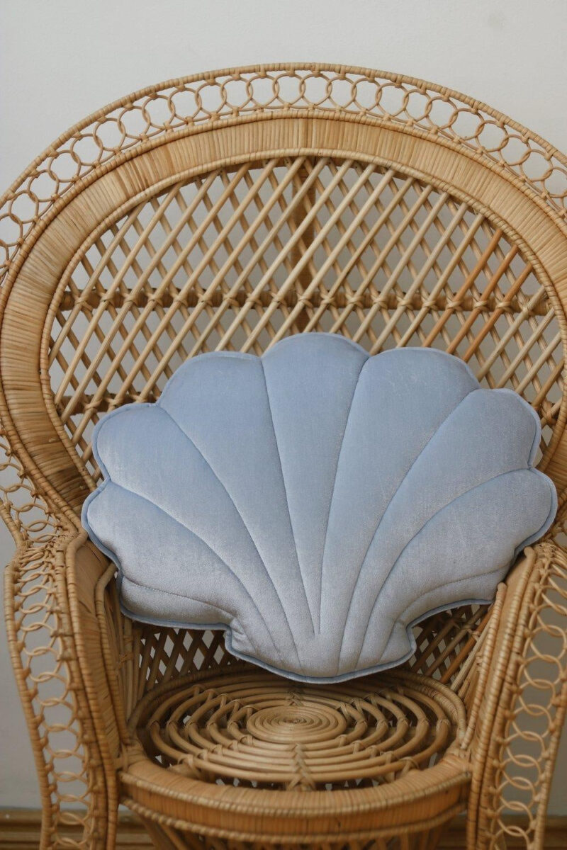 Aksamitna poduszka muszla "Błękitna perła"