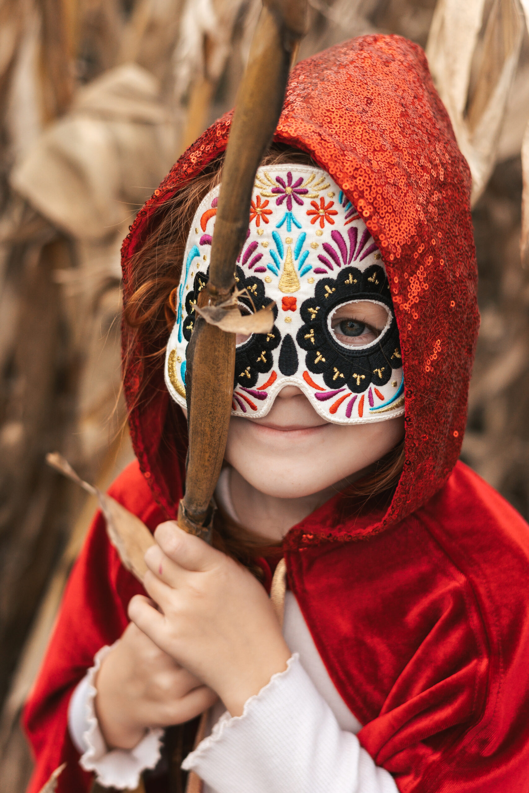 Maska meksykańska czaszka "Colorful Halloween"